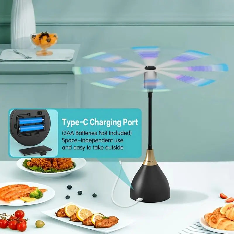 Fly Repellent Table Fan – Soft Blade, Chemical-Free & Portable