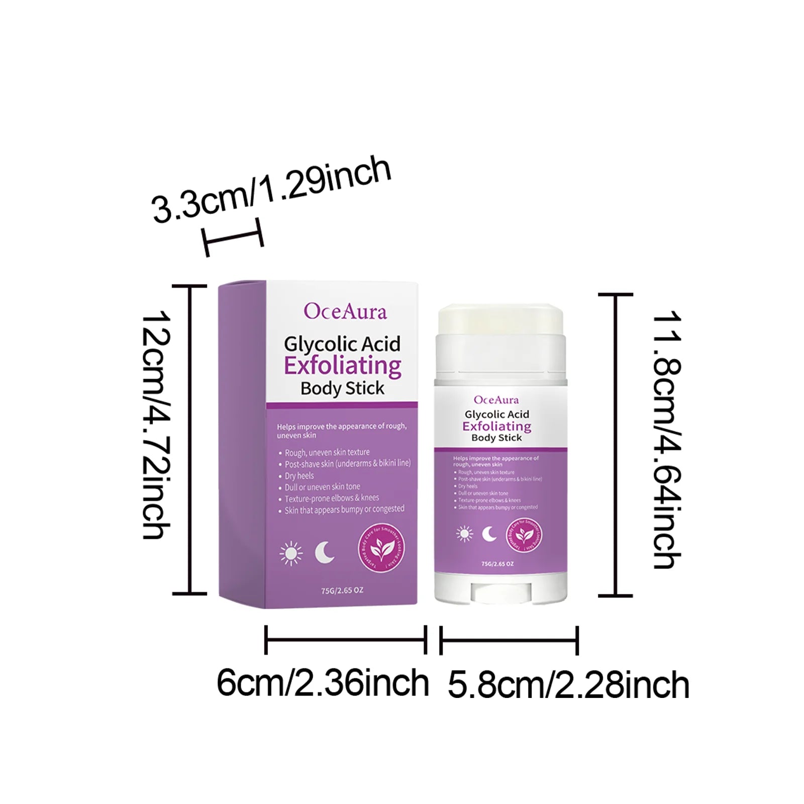 Exfoliating Body Stick Smoothing AHA BHA Shea Butter Moisturizing Skin Softening Body Exfoliator for Dry Skin Dead Skin Remover Zpaxo