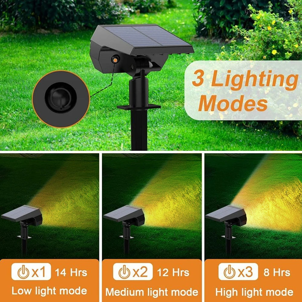 LED Solar Spot Lights Outdoor Garden 52 LED Solar Lights Waterproof 3 Modes Landscape Lighting Wall Lamp Garden Yard Tree Lawn Zpaxo