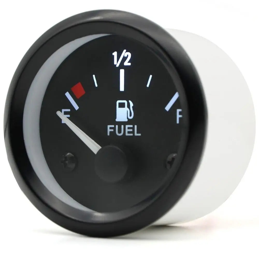 Waterproof 2 Fuel Level Gauge Black Rim White LED Light Car Meter Zpaxo