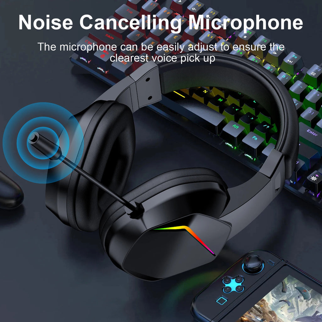 Wireless BT Gaming Headset LED Lights Low Latency Headphones Drivers