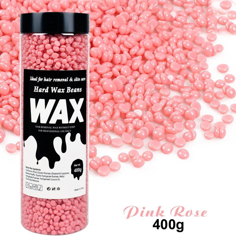 400g Canning Wax Beads For Hair Removal Hot Film Painless Waxing Beads Heating Wax Machine Body Bikini Face Legs Hair Removal Zpaxo 038-400g-Rose