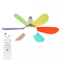 E27 LED Ceiling Fan Light with Remote 3 Color Dimmable Fan Lamp 3000K-6500K for Bedroom Living Room Kitchen Zpaxo 42cm Colorful