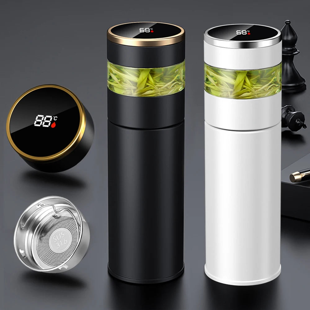 Portable LED Temperature Display Stainless Steel Thermoses Tea Vacuum