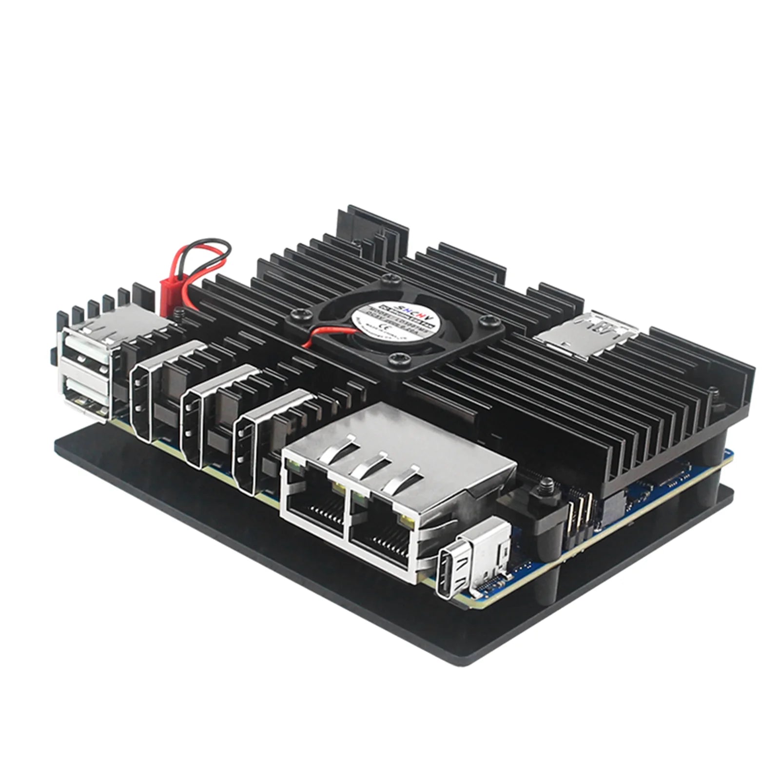 Orange Pi 5 Aluminum Case Active Passive Metal Cooling Enclouse Fan