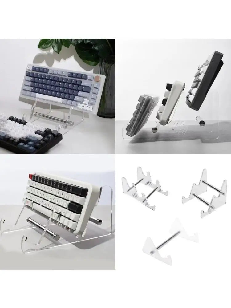 652F Transparents Keyboards Display Stand Platinums Metal Base Detachable Structure For Workspaces Efficiency Zpaxo