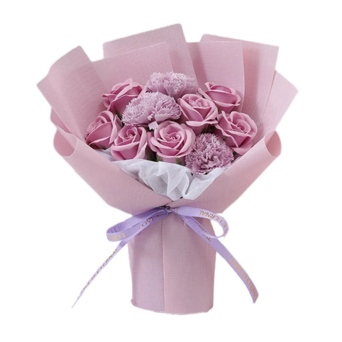 Rose Bouquet Soap Flower Message Card Tote Bag Engagement Valentines Zpaxo Violet