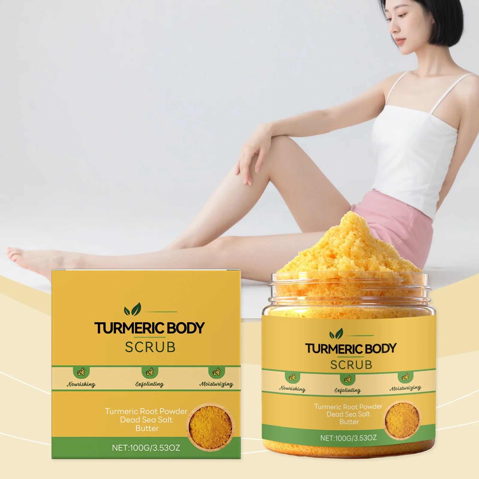 Turmeric Sea Salt Body Scrub – Exfoliate, Brighten & Unclog Pores Body Exfoliating Scrub Zpaxo