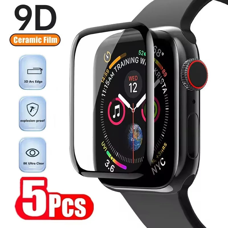 1 3 Screen Film Apple Watch Series 9 8 7 6 5 SE Ultra 9D Curved