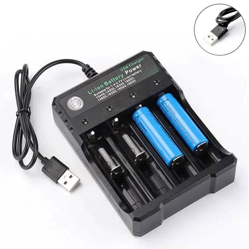 2/3/4 Slots AC 110V/220V 18650 Battery Charger USB DC 4.2V For 18350 16340 14500 18500 26650 Li-ion Batteries AC Charger Adapter Zpaxo