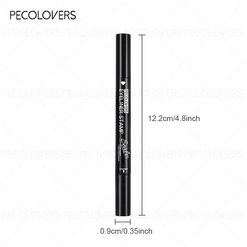 Moon Flower Star Eyeliner Stamp Pen Waterproof Double-head 2 IN 1 Black Liquid Eye Liner Pencil Love Heart Quick Dry Makeup Zpaxo