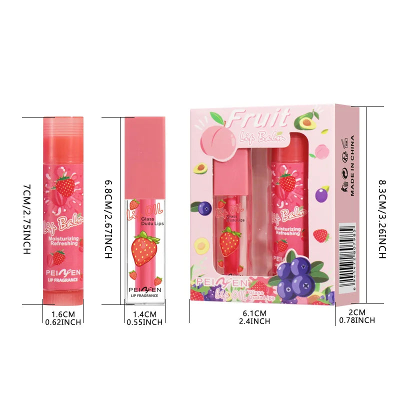 2-Pack Day and Night Set Light and Moisturizing Lip Balm Lip Gloss Moisturizing Hydrating Moisturizing Anti-Dry Crack Dry Skin Zpaxo