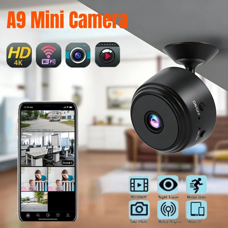 2026 New A9 Smallest Wireless WiFi Camera 4K Mini Portable Magnetic Security Micro Secret Cam With APP Remote Switch Smart Home Zpaxo