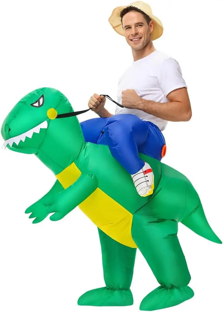 Halloween Adult Ride-on Dinosaur Costume Funny Cosplay Walking Suits