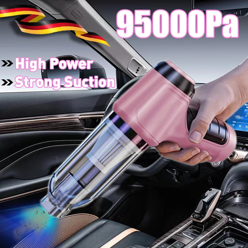 Car Vacuum Cleaner Strong Suction 95000Pa Portable Wireless Vacuum Cleaner Cleaning Machine Handheld Powerful Blower for Home Zpaxo
