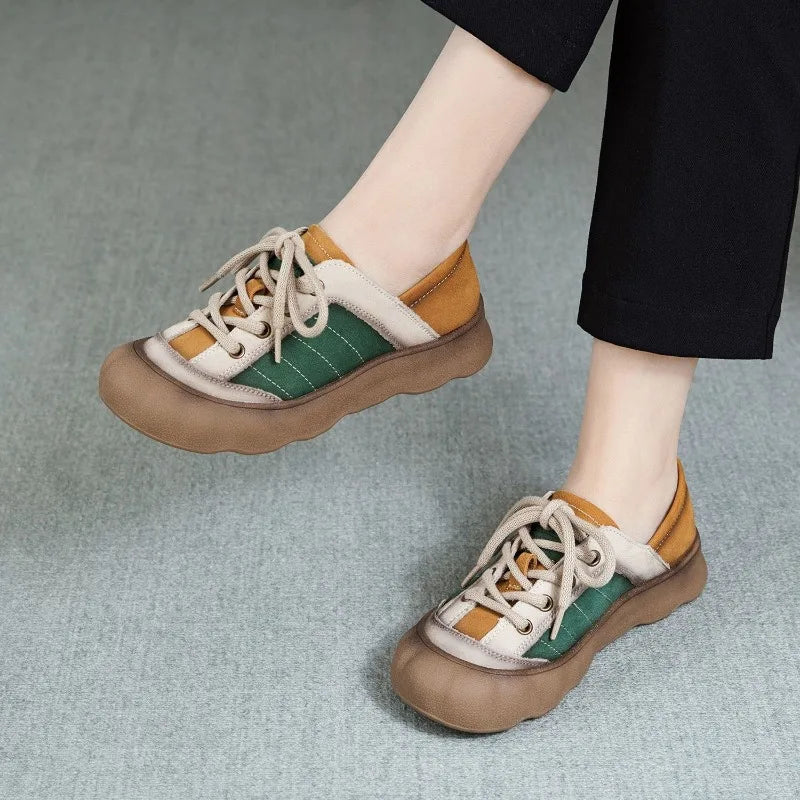 Spring Autumn Women's Fashionable Round Toe Double Comfortable Zpaxo