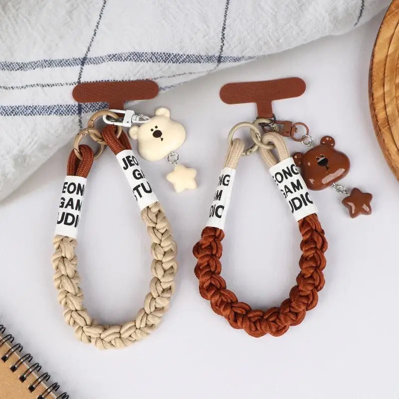 Y2K Cartoon Bear Star Phone Strap Wristband & Keychain