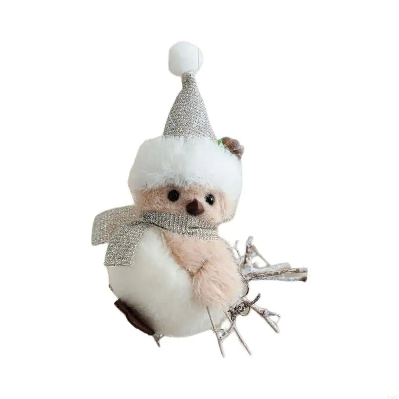 Christmas Tree Decoration Decorative Plush Bird Ornament Natural