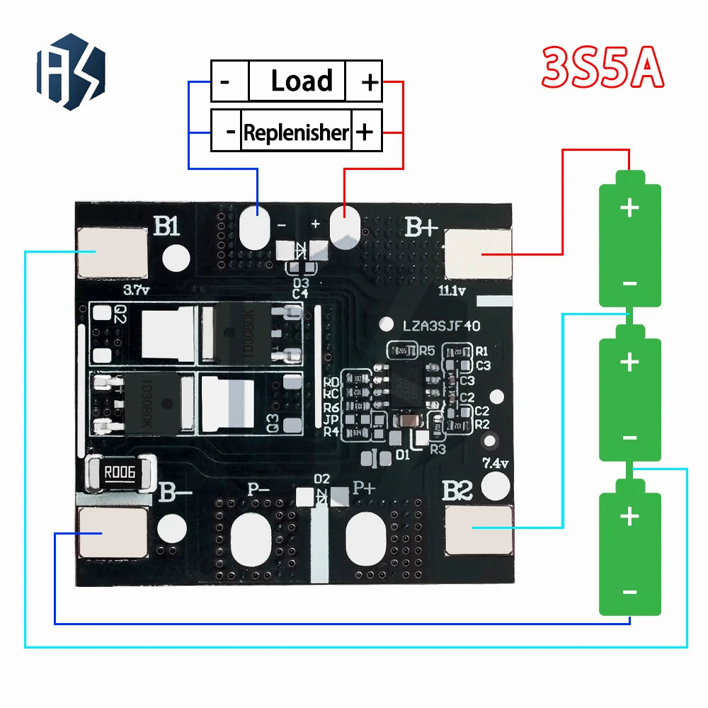 3S 11 1v BMS Battery 5A 10A PCM PCB Protection Board 4MOS 2MOS Power Zpaxo