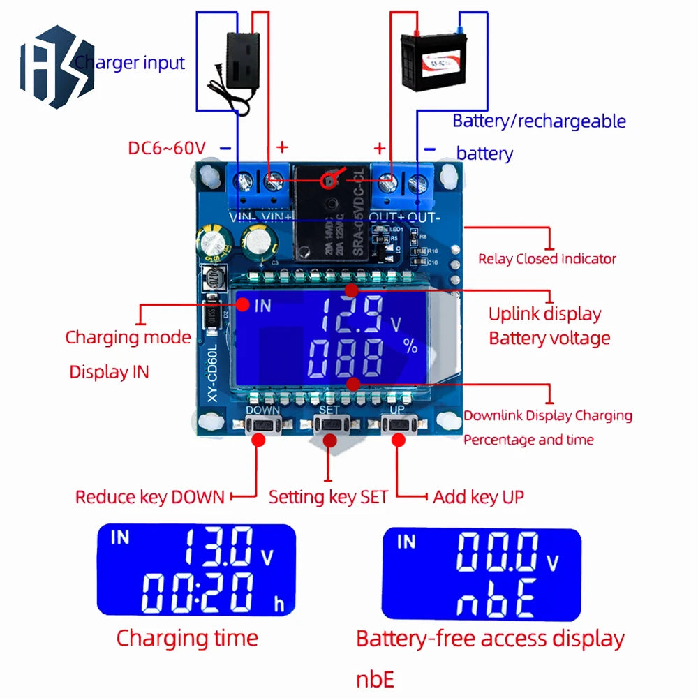 CD60L Solar Battery Charger Controller 12V 24V 48V Charging Discharge Zpaxo