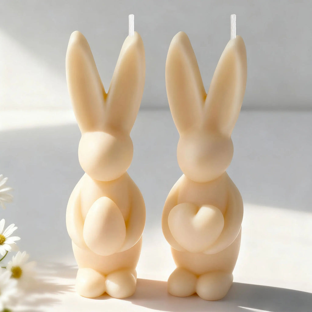 Easter Bunny Candle Silicone 3D Rabbit Bunny Egg Heart Aromatherapy Soap Gypsum Plaster Ornament Gift Mould Home Decor Zpaxo