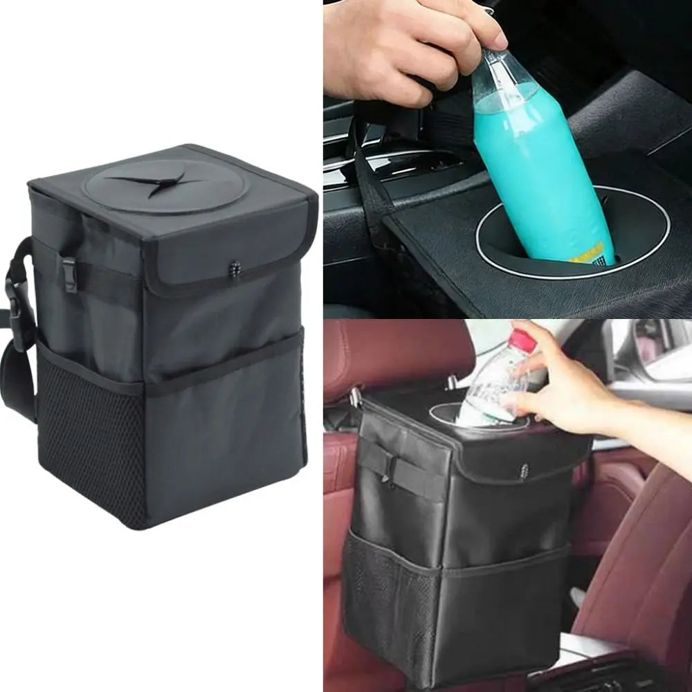 Oxford Cloth Car Trash Can Waterproof Washable Hanging Garbage Bag Zpaxo