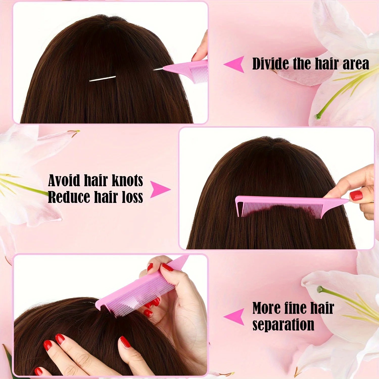 30 piece pointed tail comb set, suitable for hairstyle design, plastic comb teeth and metal handle, heat-resistant combing comb Zpaxo