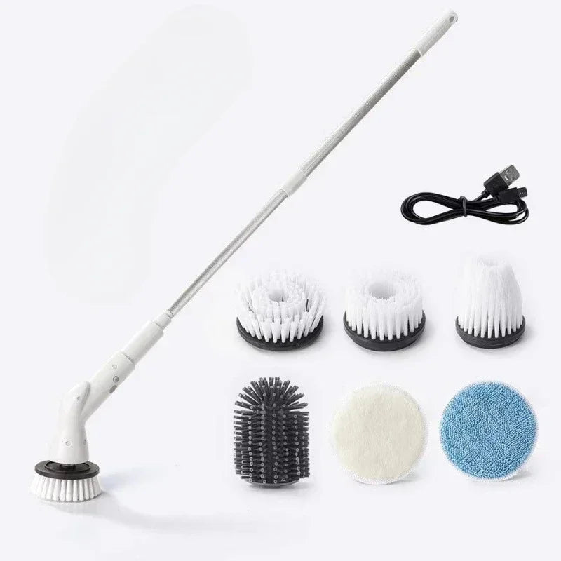 5/6-in-1 Electric Cleaning Brush 2000mAh Wireless Electric Rotary Cleaning Brush Shower Cleaning Brush Kitchen Bathroom Zpaxo 6 Brush Heads