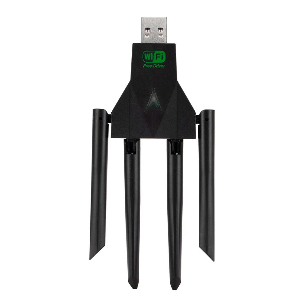 USB 3.0 Network Card 1300Mbps Dual Band 2.4G/5.8Ghz USB Adapter Wi-Fi Dongle 4 Antenna Wireless Receiver 600Mbps Plug-and-Play Zpaxo