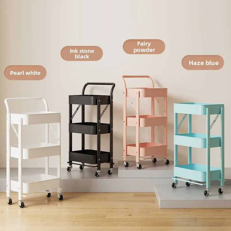 Multi-functional Removable rack Multi-layer shelf Next to desk Foldable storage rack Kitchen bathroom trolley Zpaxo