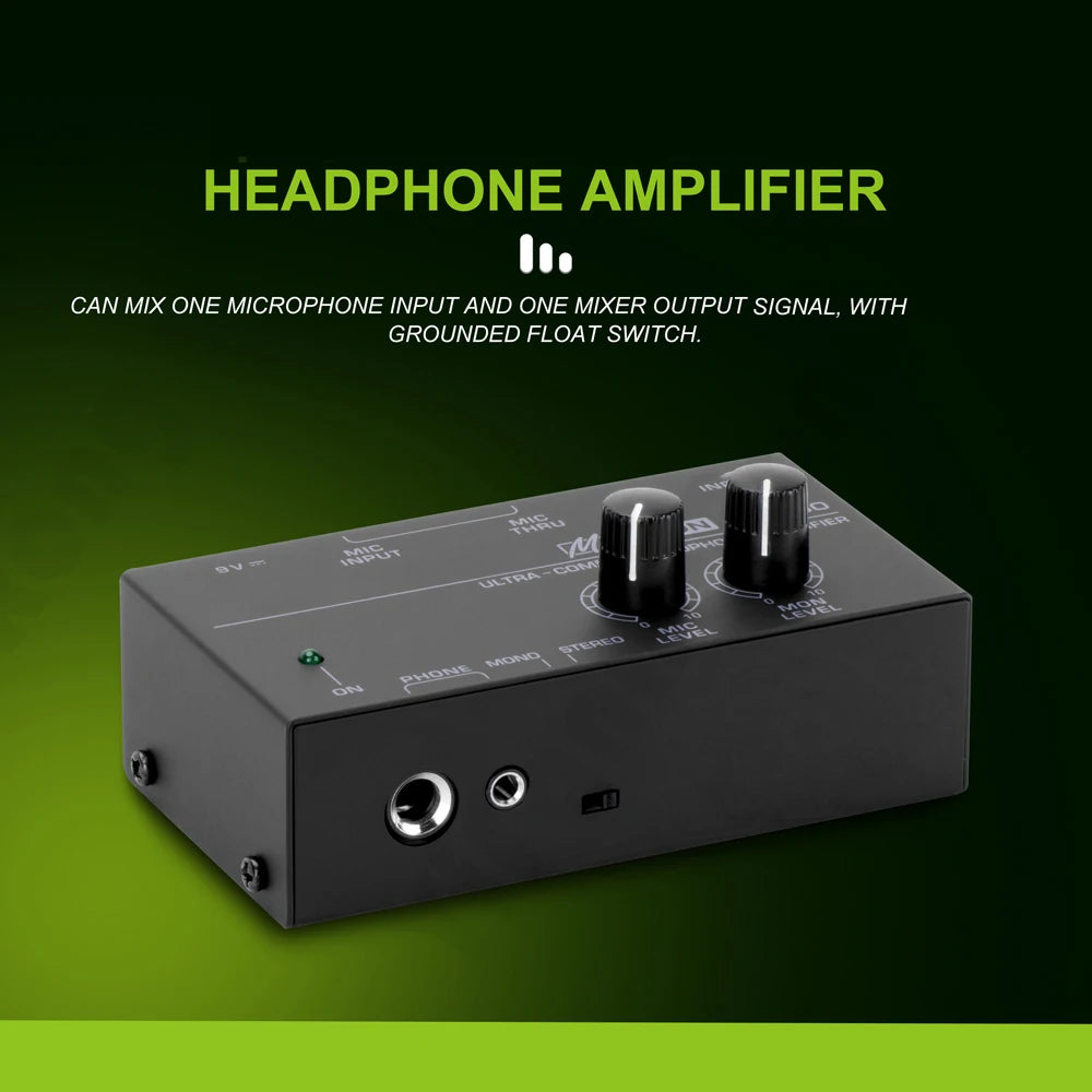 MA400 Headphone Amplifier Microphone Enlarge Mixer Suitable for Speech / Live Streaming Headphone Preamplifier 6.35mm & 3.5mm Zpaxo