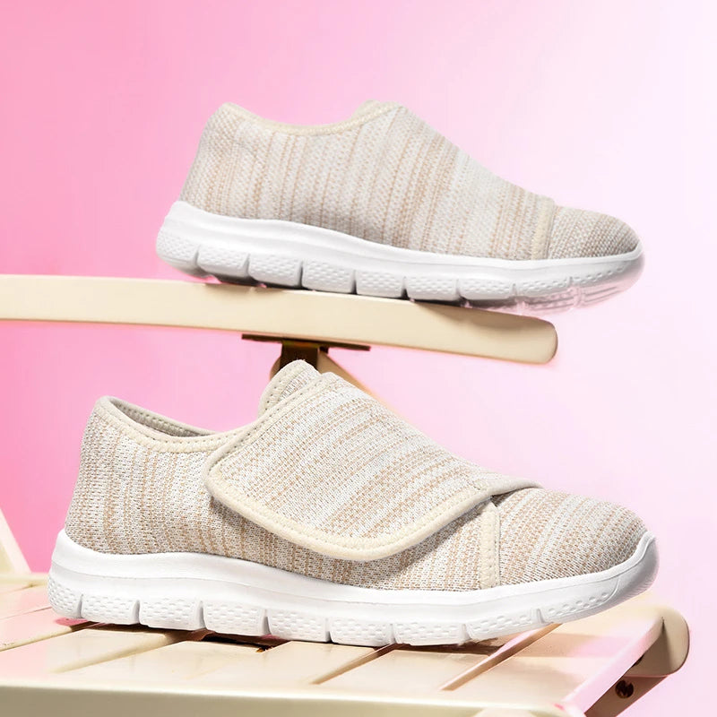 Spring Summer Mesh Lightweight Breathable Velcro Women's Casual Shoes Zpaxo