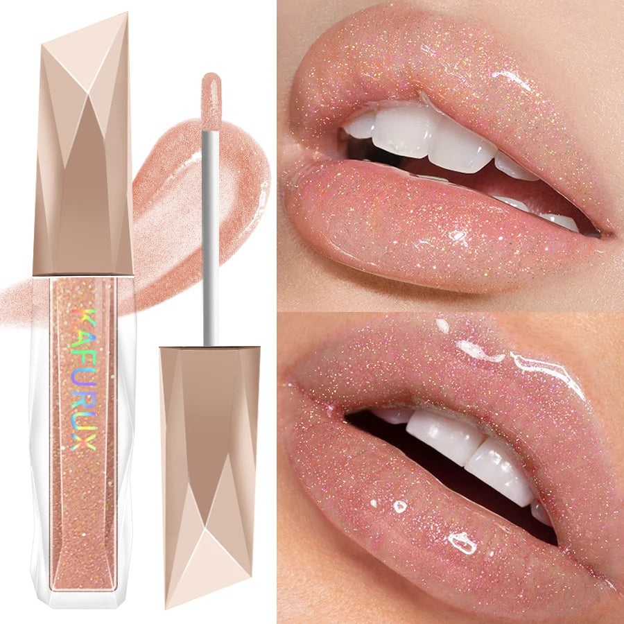 Sweet Sparkling Lip Glaze Mirror Shine Light Gloss Transparent Tint