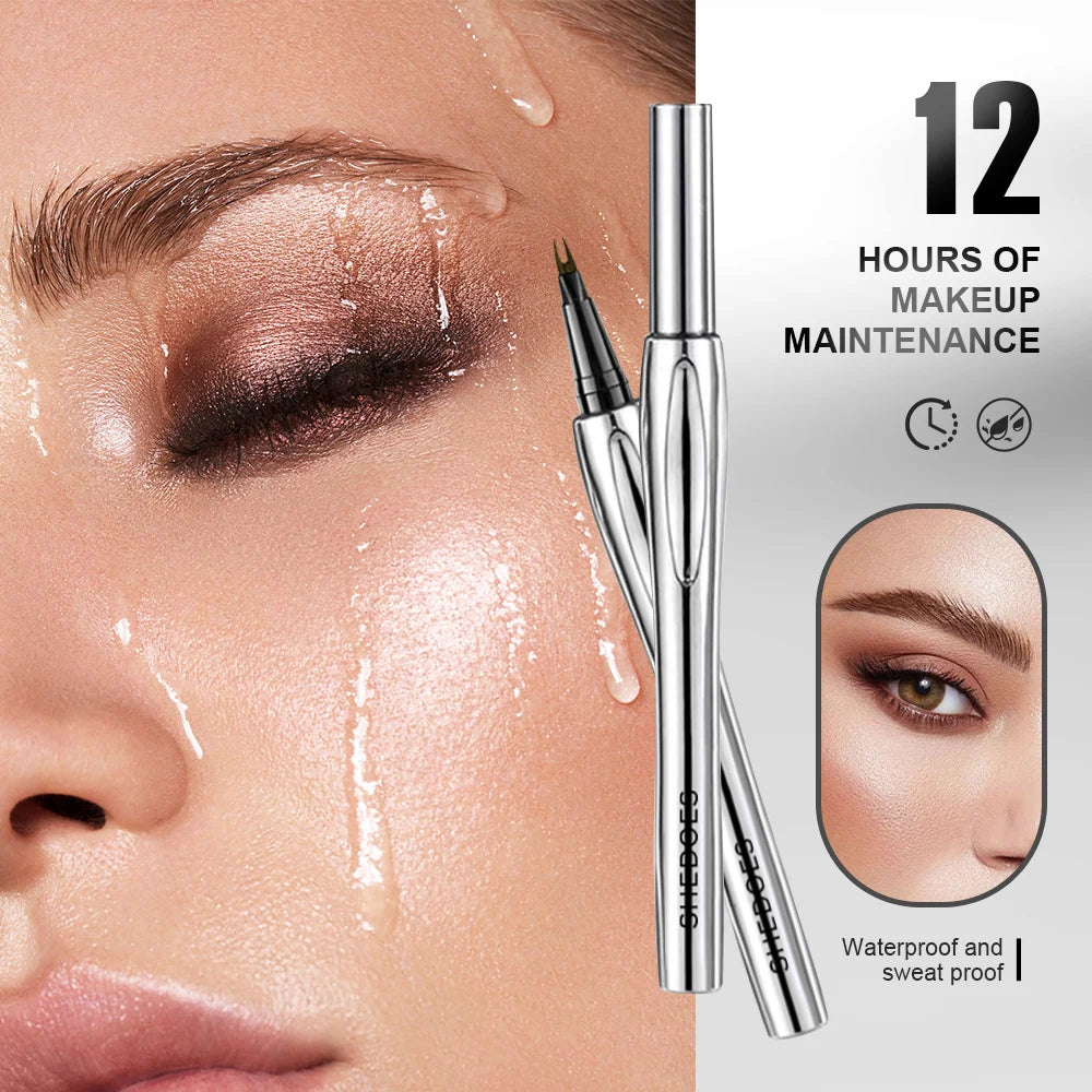 Fine Pointed Eyebrow Pencil Smooth Easy Control Durable Waterproof Zpaxo