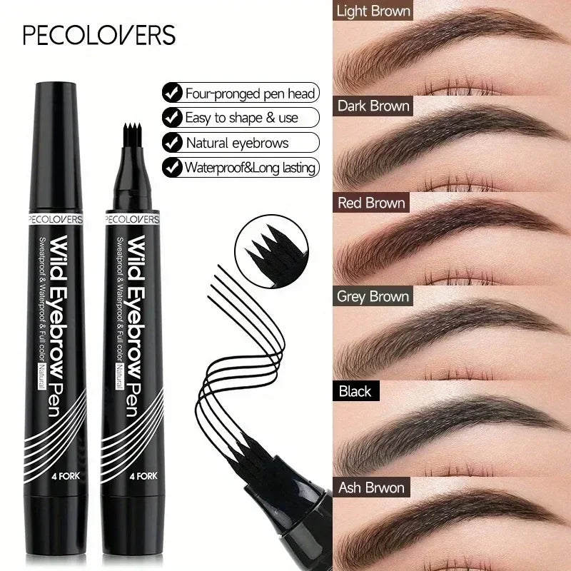 Waterproof Eyebrow Pen Smooth Non-dyeing Four-pronged Liquid Zpaxo