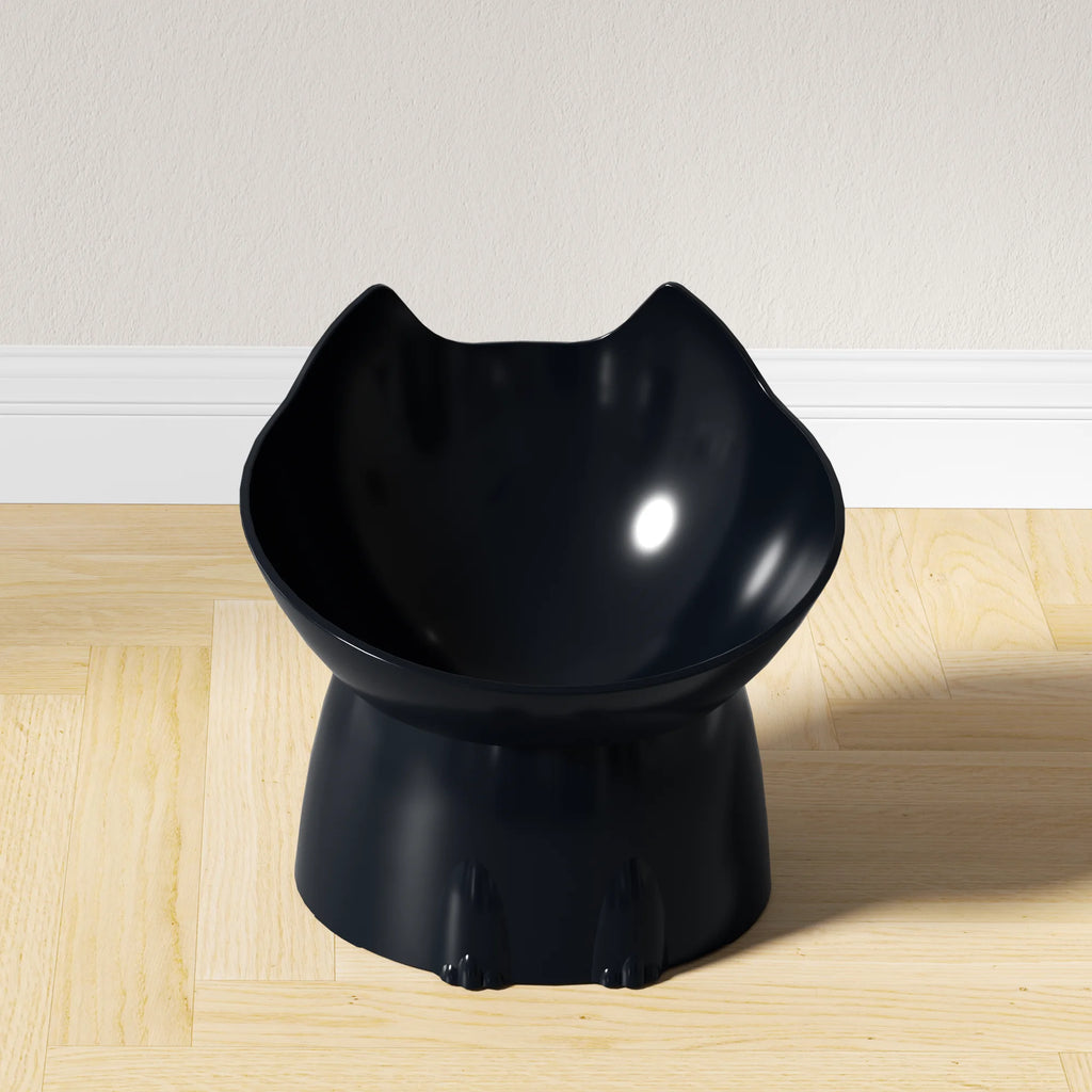 Personalized Cat Ear-shaped Pet Bowl Elevated Platform Design