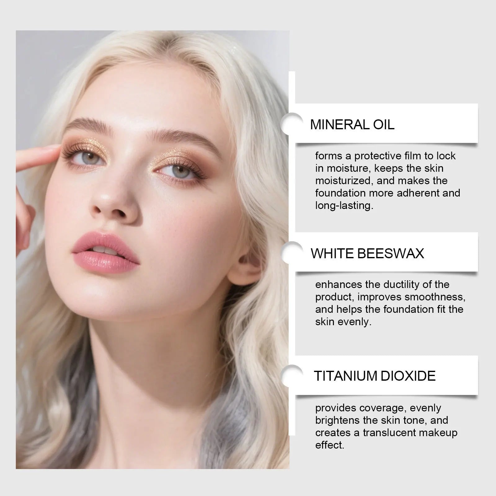 Brightening Skin Color-Changing Foundation Stick Lightweight Moisturizing Cover Skin Flaws Smooths Pores Fine Lines Matte Finish Zpaxo