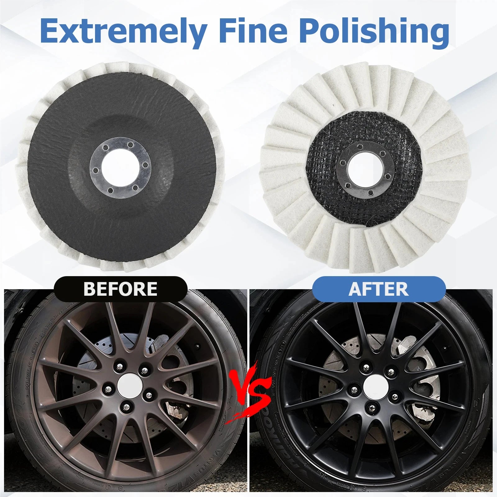5Pcs 130 MM Polishing Wheel 5inch Wool Flap Disc Set Felt Flap Polishing Wheel Disc Grinder Attachment Buffing Metal Derusting Zpaxo