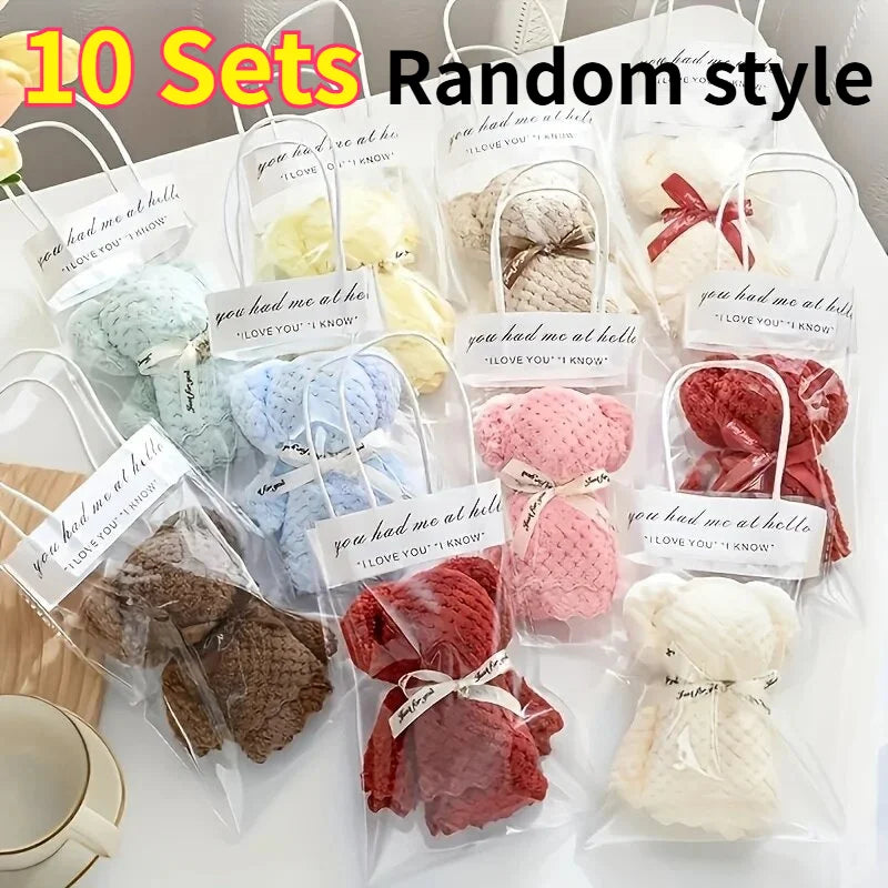 Teddy Bear Towel Cake Gift Set – Wedding & Birthday Novelty Towel