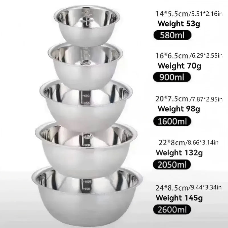 5-piece Household Stainless Steel Pots Bowls Picnic Camping Barbecue Zpaxo