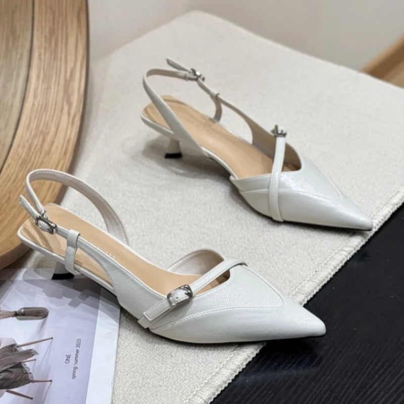 Women's Pointed Closed Toe Hollow Out Solid Sandals Summer Women Zpaxo