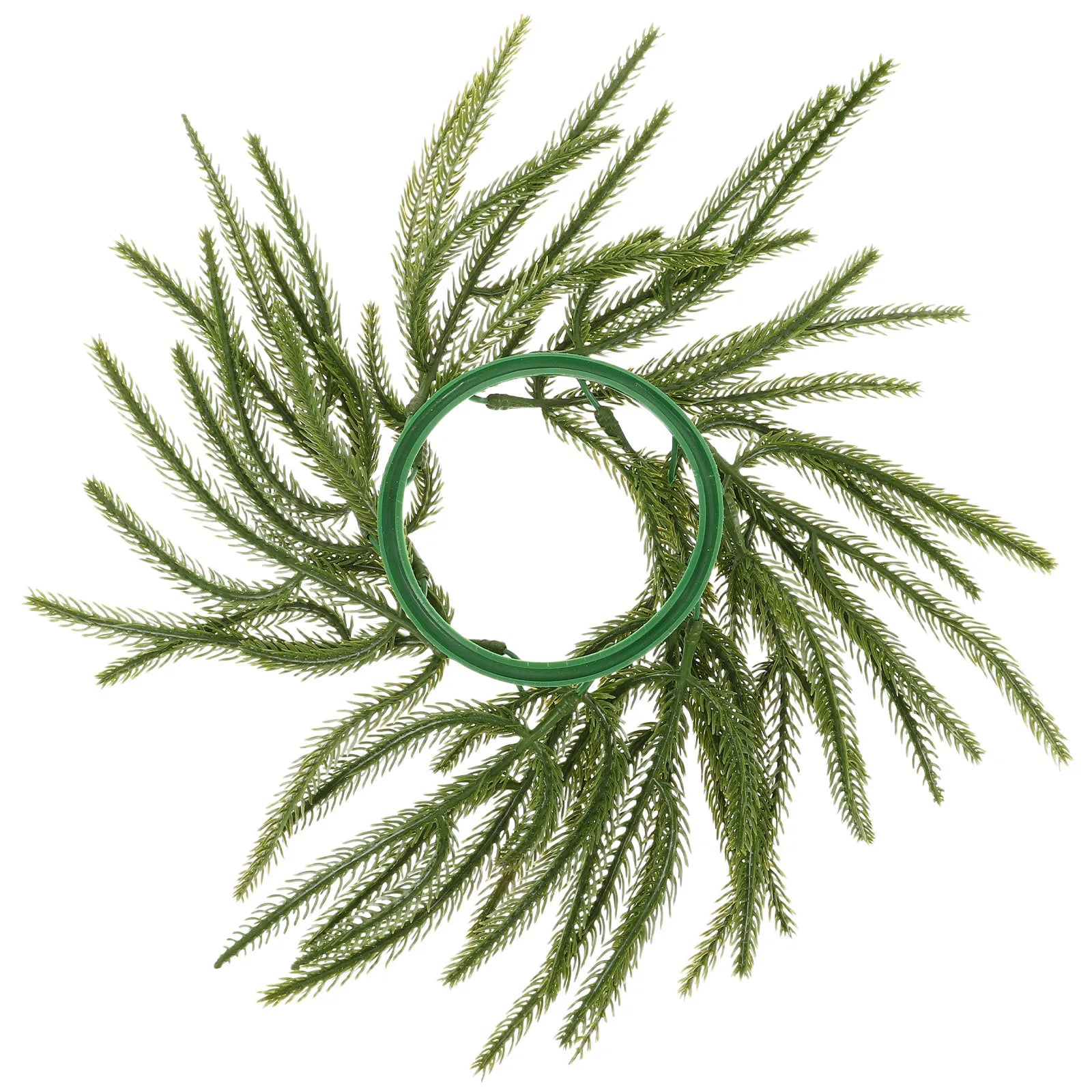 Realistic Green Pine Ring Wreath Artificial Table Centerpiece Xmas