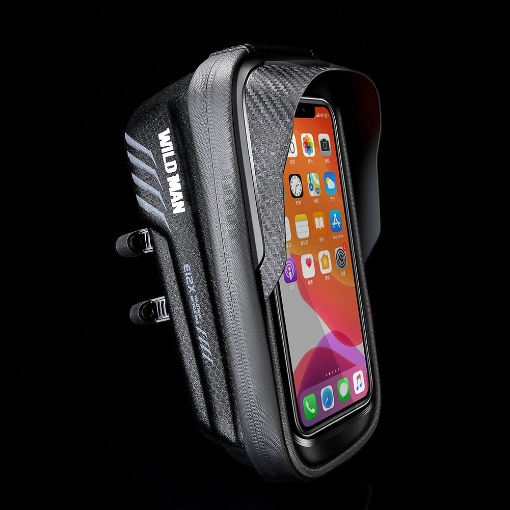 Bike Phone Handlebar Bag Waterproof Bicycle Front Frame Support Touch