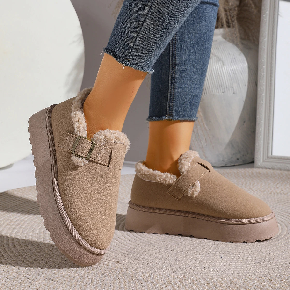 Women Snow Boots Lightweight Comfortable Ankle Boots Women Autumn Winter Shallow Shoes for Women Round Toe Casual Platform Boots Zpaxo