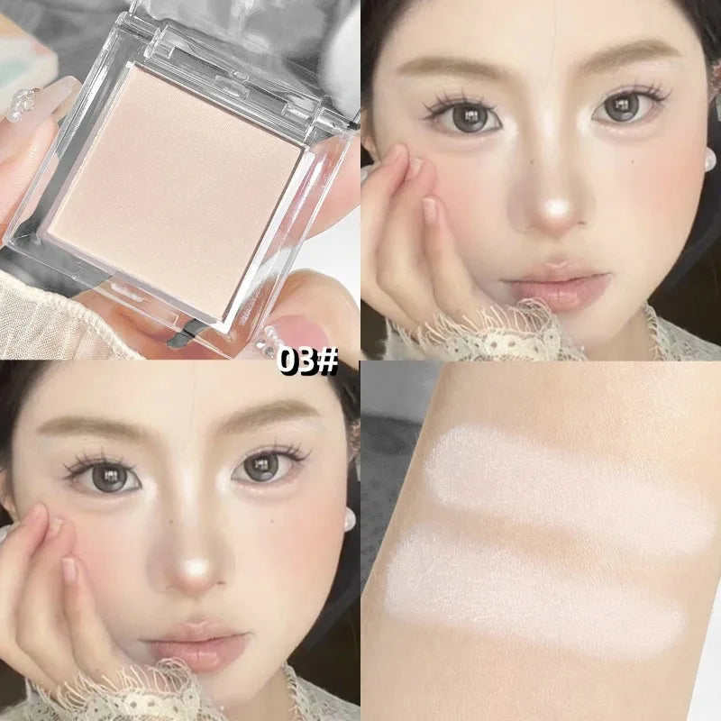 Matte Highlighter Powder Eyeshadow Palette White Long Lasting Natural Zpaxo 03