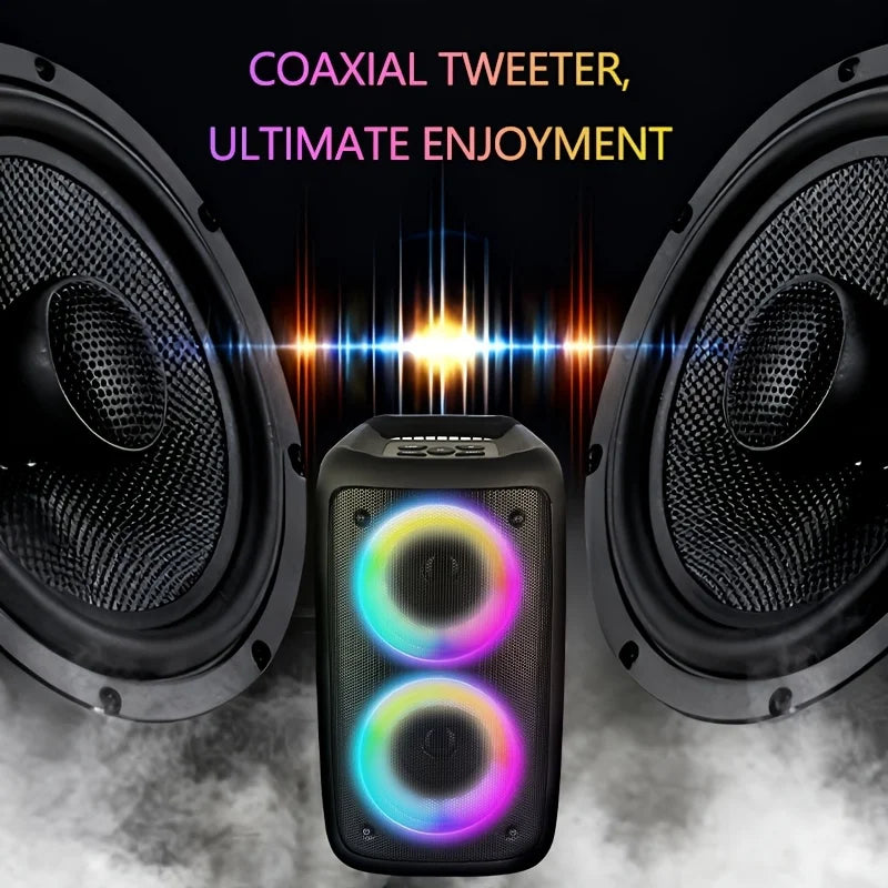6000W Portable Speaker, Wireless Stereo, TWS, Color Lights, USB/TF Card, for Outdoor, Camping, Backyard Party, Bluetooth Speaker Zpaxo