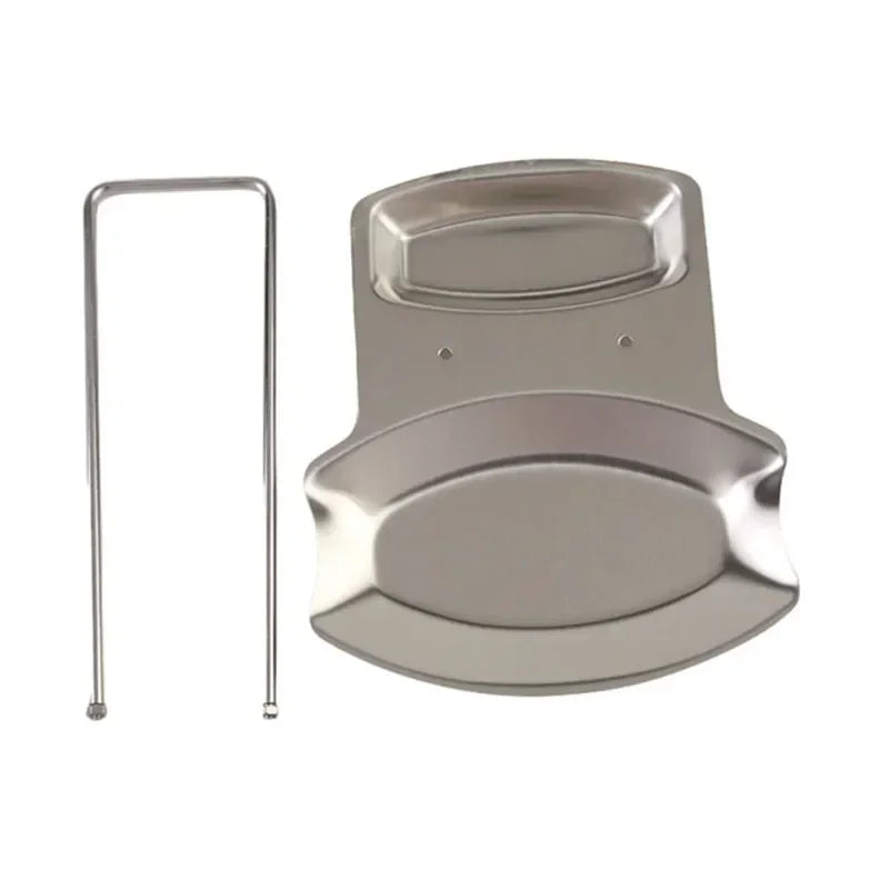 Stainless Steel Pot Lid & Spoon Holder – Kitchen Drain Rack Spoon & Lid Holder Zpaxo silver