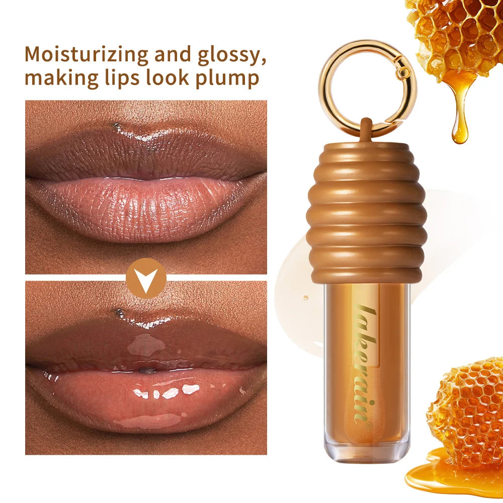 Lip Honey Lip Oil Plumper Lip Balm Hydration Not Sticky Long Lasting Moisturized Smooth Nourishing Bag Clip Ring Cosmetics Zpaxo