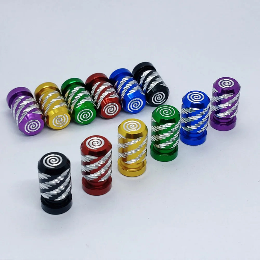 4-Pack Metal Tire Valve Stem Caps – Car, Motorcycle & Bike