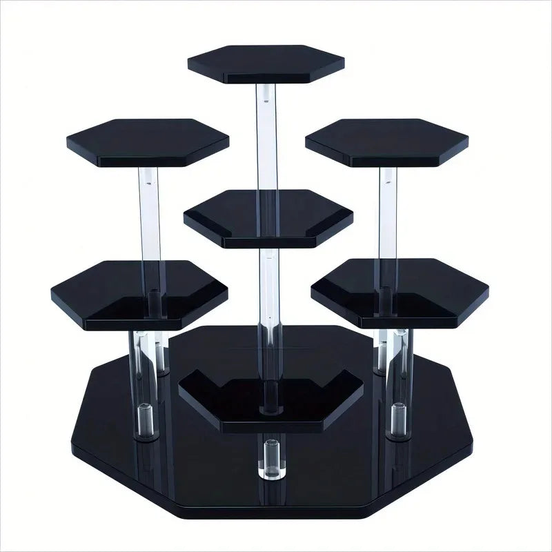 Acrylic Display Rack Hexagonal Cosmetic Jewellery Storage Collectible